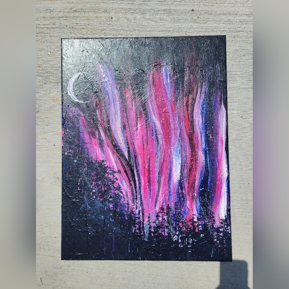 Other - Abstract Pink and Black Canvas Art